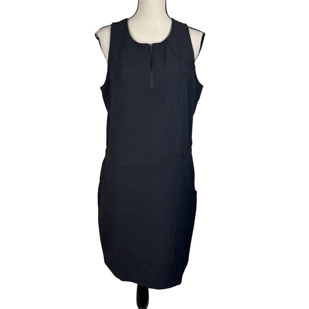 Spyder Medium 1/4 Zip Crepe Dress Lightweight Stretch Sleeveless Pockets Black